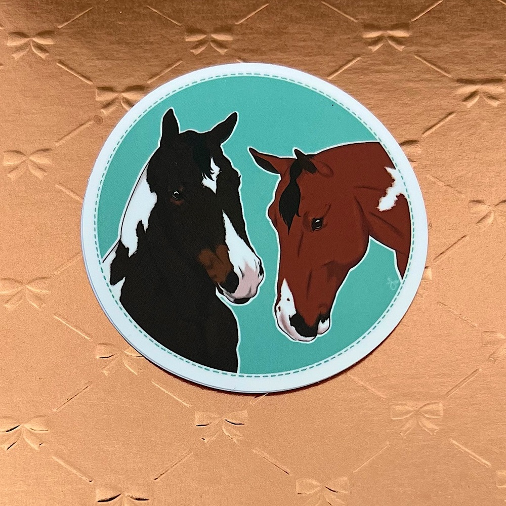 Paint Horses Equestrian Horse Girl CowGirl Single Decor Sticker